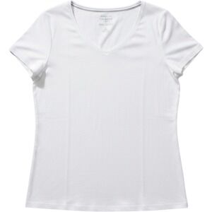 Talbots Womens White V-Neck Short Sleeve T-Shirt Pima Cotton The Talbots Tee PL